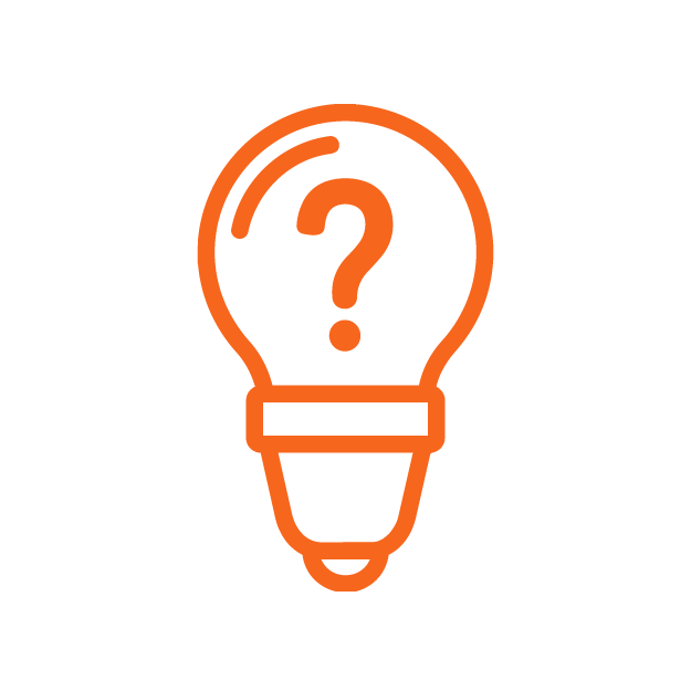 graphic of a bulb with a question mark indicating that practical tips and guidance for a level are available