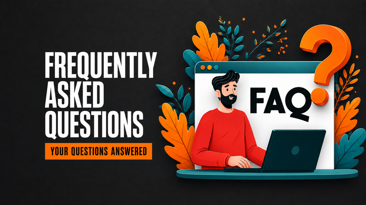 Portfolio to A Star FAQs social image with an illustrated question-and-answer screen and the words Frequently Asked Questions.