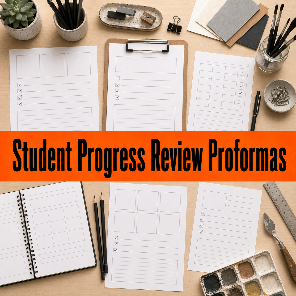 Student Progress Review Proformas for GCSE and A Level Art and Design teachers