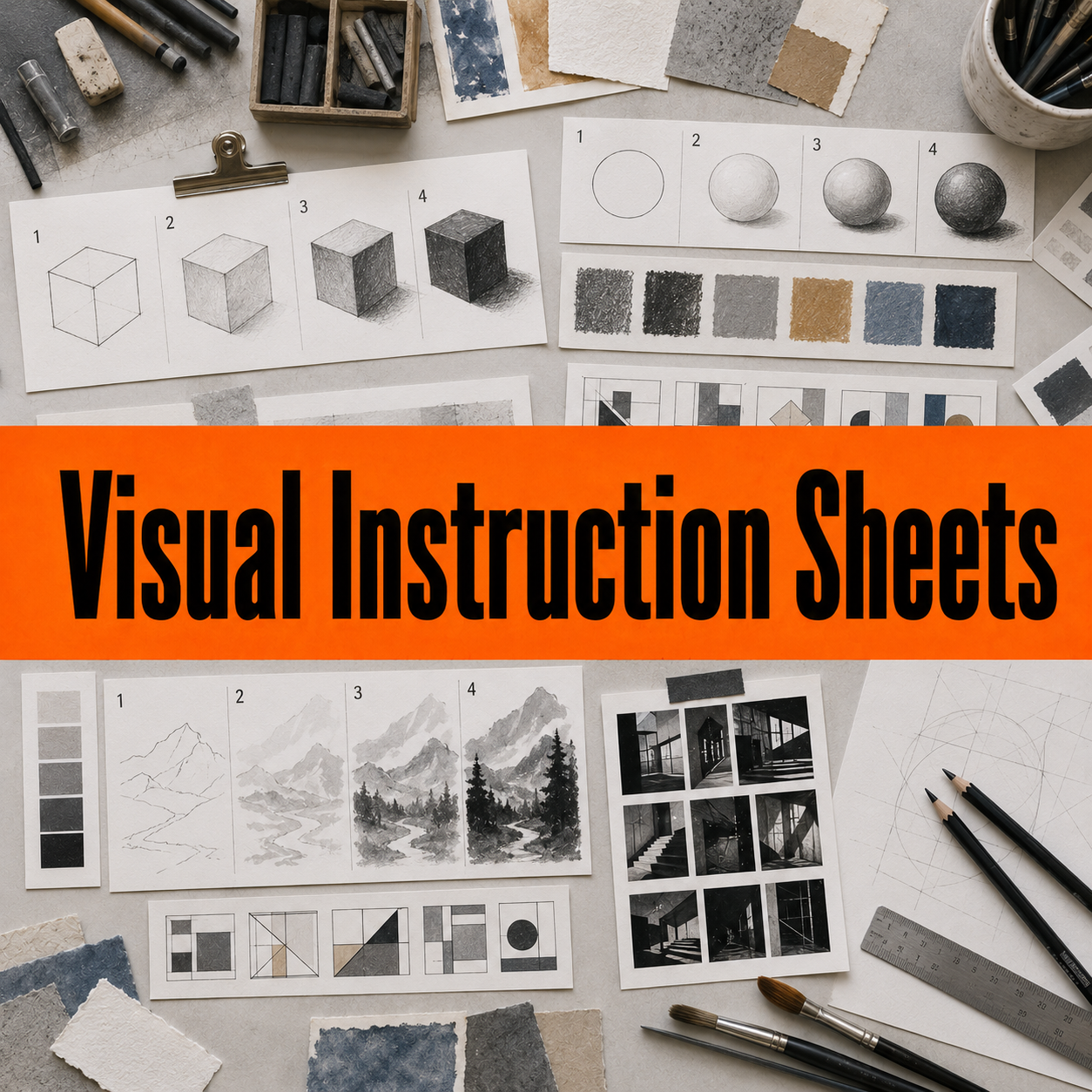 Visual Instruction Sheets teacher resource for GCSE and A Level Art and Design