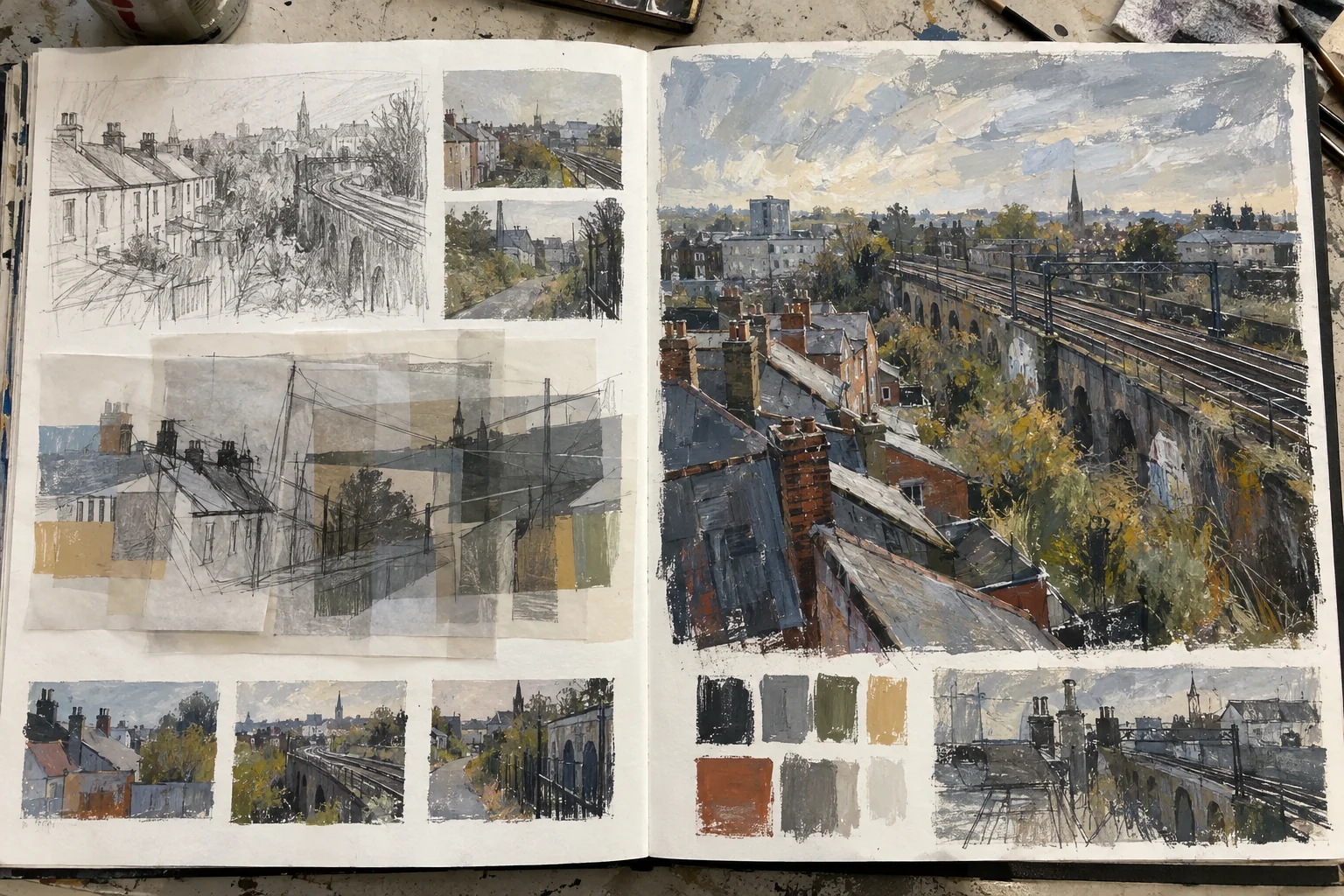 GCSE Photography landscape investigation of rooftops and railway edges